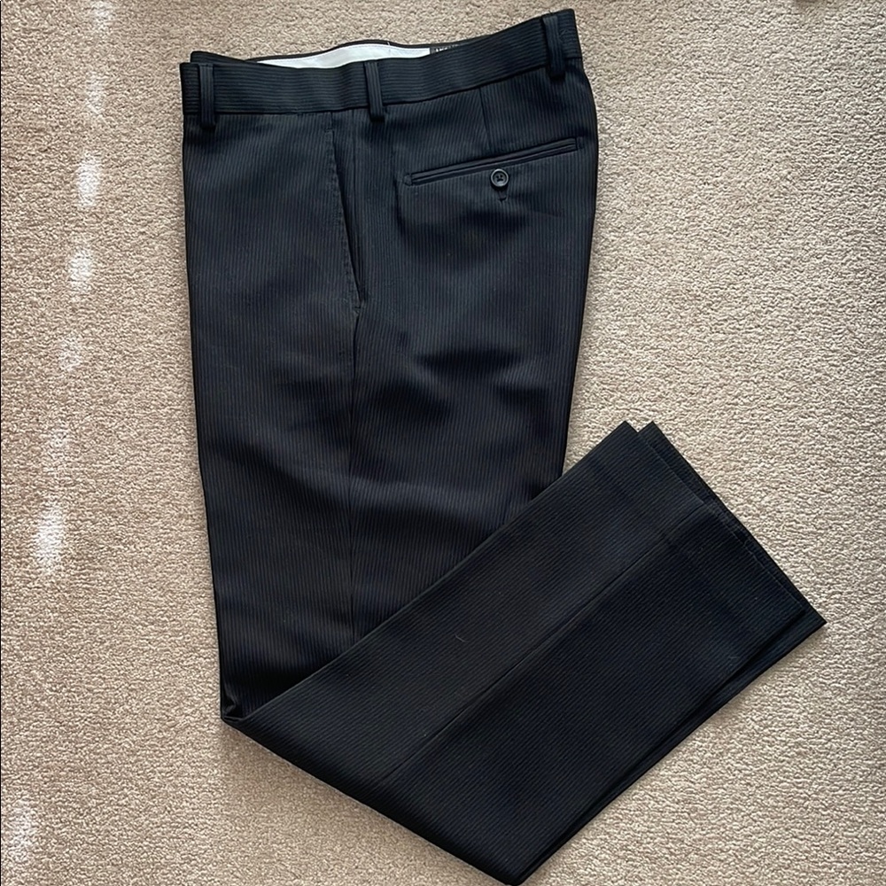 Men’s Black Pinstripe Dress Pants